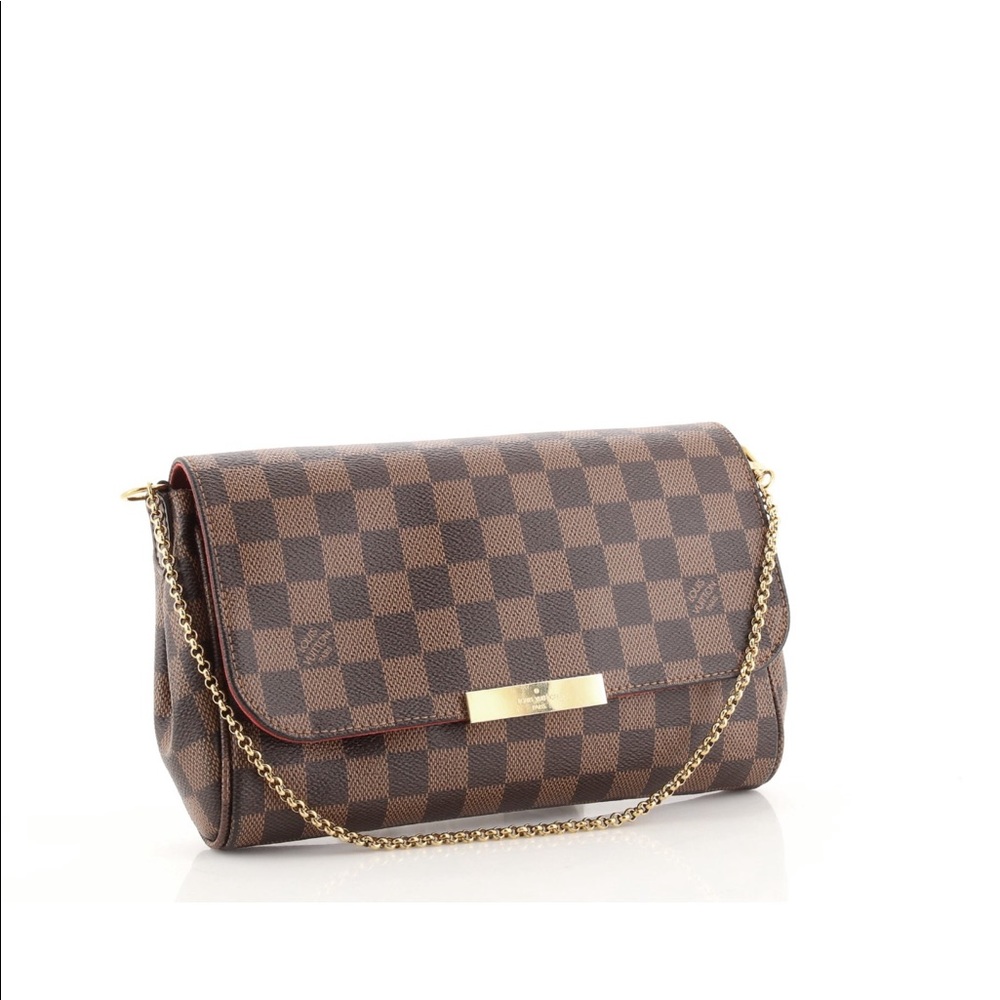 💯 Authentic Louis Vuitton Favorite MM Handbag Damier Ebene